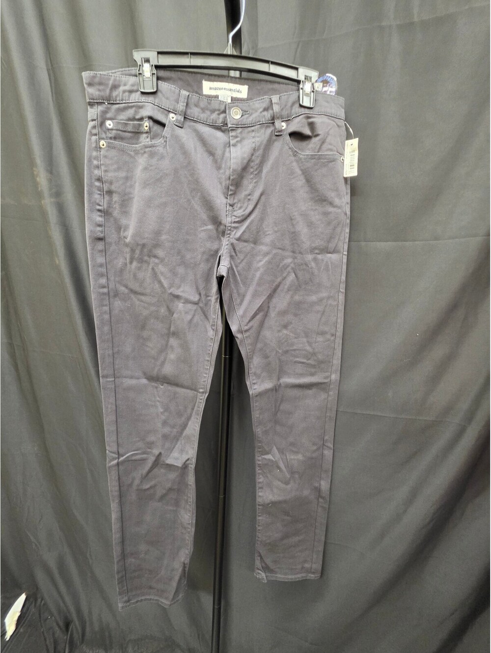 AMAZON ESSENTIALS MEN’S SLIM‑FIT STRETCH TWILL PANTS CHARCOAL 33W X 32L